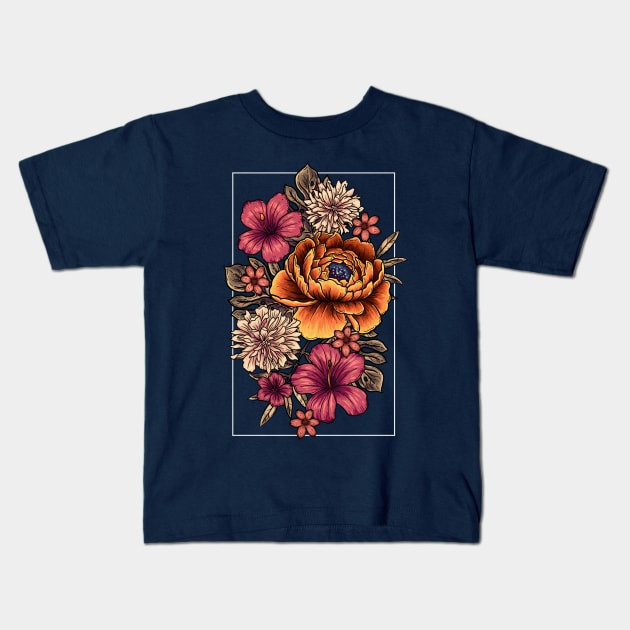 Bloom in Frame A Kids T-Shirt by codrea